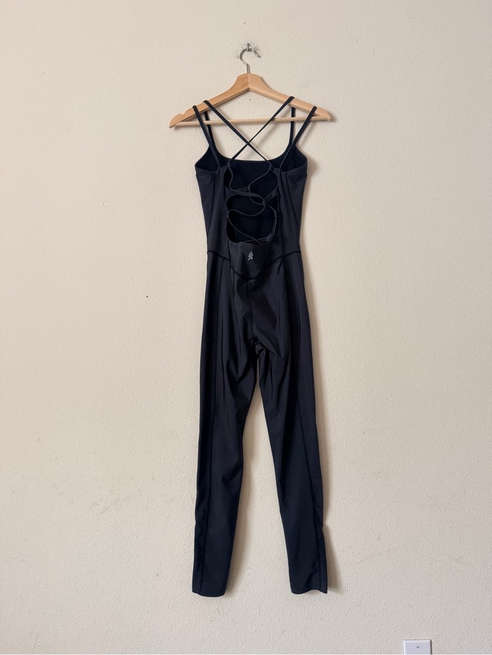 Free People Movement SMALL You Glow Girl strappy back sleeveless jumpsuit black - Picture 6 of 8